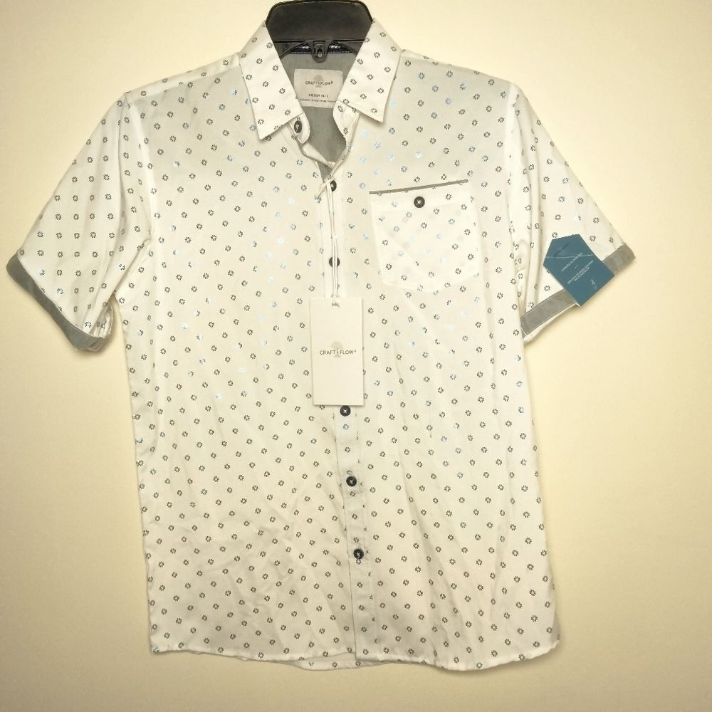 Croft + Flow NEW Boys Short Sleeve Button Down Shirt